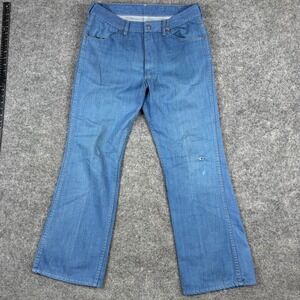 Perma-Prest Jeans Mens Size 33x30 Blue Denim Straight Leg Vintage Distressed USA
